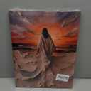 Abstract Jesus Walking on Water Canvas Wall Art Christian Spiritual Wall Decor Paintings Pictures Divine Light Modern Religious Posters Prints for Living Room Bedroom Church Decoration 12x16in