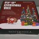 SINTENILL 6 FT Pop Up Christmas Tree with 100 LED Timer Lights & Remote, Silver Collapsible Christmas Tinsel Tree Artificial Pencil Tree Xmas Decoration for Holiday Home Office Party, USB Powered