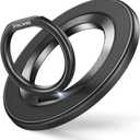 SYNCWIRE Magnetic Phone Ring Holder for MagSafe, 360 Rotation Cell Phone Grip Stand Finger Ring Kickstand Two-Sided Magnet Compatible with iPhone 17 Pro Max 16 15 14 13 12 MagSafe Accessories (Single Ring-1PCS-Black)