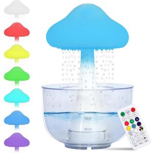 Cloud Humidifier, Essential Oil Diffuser 7 Colors Night Light Aromatherapy, Mushroom Diffuser with Water Sound for Home Bedroom Office