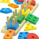 Zartores Montessori Toys for 1 2 3 Year Old Boys Girls Gifts, Wooden Shape Sorter Toys for Ages 2-4, Toddler Learning Toy Puzzles Birthday Gift Ages 1-3