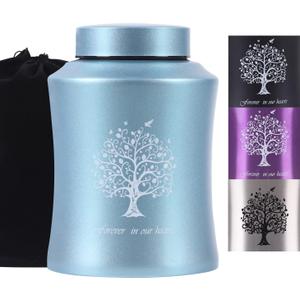 Tree of Life Urns for Human Ashes - Cremation Urns Adult for Funeral, Burial or Home - Cross Urns for Ashes Men Women - Decorative Urn for Ashes Male Female (160 Cubic inches, Blue(Tree))
