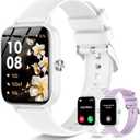 Smart Watch for Women Men (Answer/Make Call), Fitness Tracker, 1.83" HD Screen with 24-Hour Heart Rate/Sleep Monitor, IP68 Waterproof, 130+ Sports Modes, Smartwatch for Android iOS, White