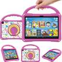 Tablet 8 Case and Cover for Kids, Compatible 2024 Model Not for iPad/Samsung/Onn Tab, Ubearkk Anti Slip Shockproof Cover Pink