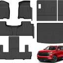 Wailtnb-All Weather Floor Mats Cargo Liner Backrest Mat for Chevrolet Suburban 7-Seats 2021-2025 /GMC Yukon XL 7 Seats with 2nd Bucket Seats Custom Fit Chevy Suburban Durable Accessories for Suburban