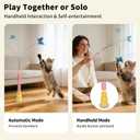 Interactive Cat Toys for Indoor Cats, Automatic Cat Wand Toy Enrichment for Bored Kitten, Spin Butterfly with Self-Holding Suction Base, Rechargeable Electric Moving Feather Stimulating Toy