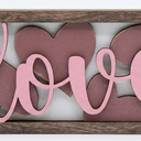 Wood Cutout Front Door Wooden Decor Letters Art Sign Wall Hanging Decor for Restroom Bedroom Cafe Shop Apartment Hotel Rustic Farmhouse Porch Party Valentines' Day Gifts