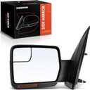 A-Premium Driver Side Power Door Mirror - Compatible with Ford F-150 2011-2014 - Heated Manual Folding Black Outside Rear View Mirror w/Turn Signal Blind Spot Detection