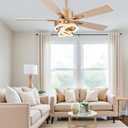 52" White and Gold Modern Chandelier Fandelier Ceiling Fan with Light | DC motor, reversible, dimmable, 3 adjustable rings for DIY shape; for bedroom, living room.