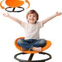 Autism Kids Swivel Chair,Spin Sensory Chair,Kids Spinning Chair,Sit Spin Training Body Coordination,Metal Base Non-Slip Small Desk Chair (Orange)