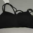 Colorfulkoala Women's Dreamlux Strappy Sports Bra Crisscross Back Yoga Tops with Molded Foam Cups (Black)