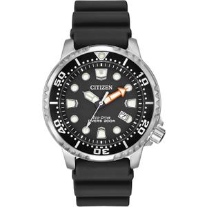Citizen Promaster Dive Eco-Drive Watch, 3-Hand Date, ISO Certified, Luminous Hands and Markers, Rotating Bezel