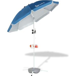 6.5ft Sun Shade Umbrella, Portable Umbrella with Stand for Sports, Water Weight Bag, Adjustable and Lightweight, Sun Protection, Blue