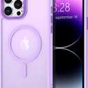 Anuck Case for iPhone 14 Pro Case Magnetic Phone Case Compatible with MagSafe, Soft TPU Bumper Hard Translucent Matte Back Slim Fit Shockproof Protective Cover for Men Women Girls - Light Purple