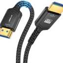 JSAUX Fiber Optic HDMI Cable 33FT Long Cord, 8K 48Gbps Ultra High Speed Slim HDMI Braided Nylon 8K@60Hz 4K@120Hz Compatible with Laptop Monitor UHD TV PS5 PS4