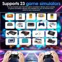 2 x 2026New Retro Game Console,40000+Games and 23 Emulators, with Dual 2.4G Wireless Controllers, Plug and Play 4K HD HDMI TV Game Stick White