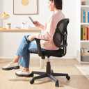 Amazon Basics Breathable Mesh Mid-Back Office Desk Chair with Armrests, Lumbar Support, 360-Degree Swivel, Adjustable-Height, Black