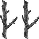 Danya B. Double Cast Iron Tree Branch Coat Hook 2-Piece Set | Wall Mounted | For towels, bags, purses, coats, jackets, scarves, hats, caps | Use in Entryway, Bedroom, Hallway, Bathroom, Kitchen- Brown