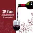 Reli. (20 Pack Disposable Wine Glasses 12 oz | Stemless Plastic Wine Glasses for Parties | BPA-Free, Shatterproof Plastic | Clear Drinking Party Cups for Cocktails, Whiskey, Wedding