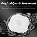 OLEVS Mens Watches Chronograph Watch Luxury Dress Stainless Steel Waterproof Watches for Men Moon Phase Luminous Business Calendar Wrist Watch Blue/Black/Green/Gold/Face