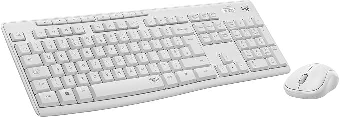 Logitech MK295 Silent Wireless Mouse & Keyboard Combo
SilentTouch, Full Numpad, Optical Tracking, Wireless, 90% Less Noise, QWERTY UK English Layout - White