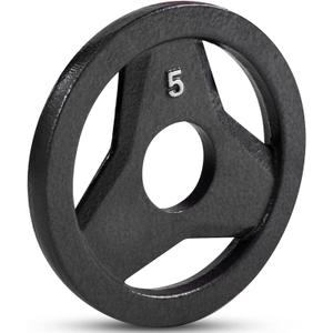 JFIT Olympic 2 Inch Grip Plates and Bumper Plates for Barbell - Single Weights or Sets of 2, 5Lb