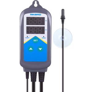 Inkbird Heating Thermostat Aquarium Reptile Submersible Probe Sensor ITC306T Heater Relay Digital Greenhouse Temperature Controller Dual Stage Timer Time Switch ONLY Heat Plug Outlet NO Cooling