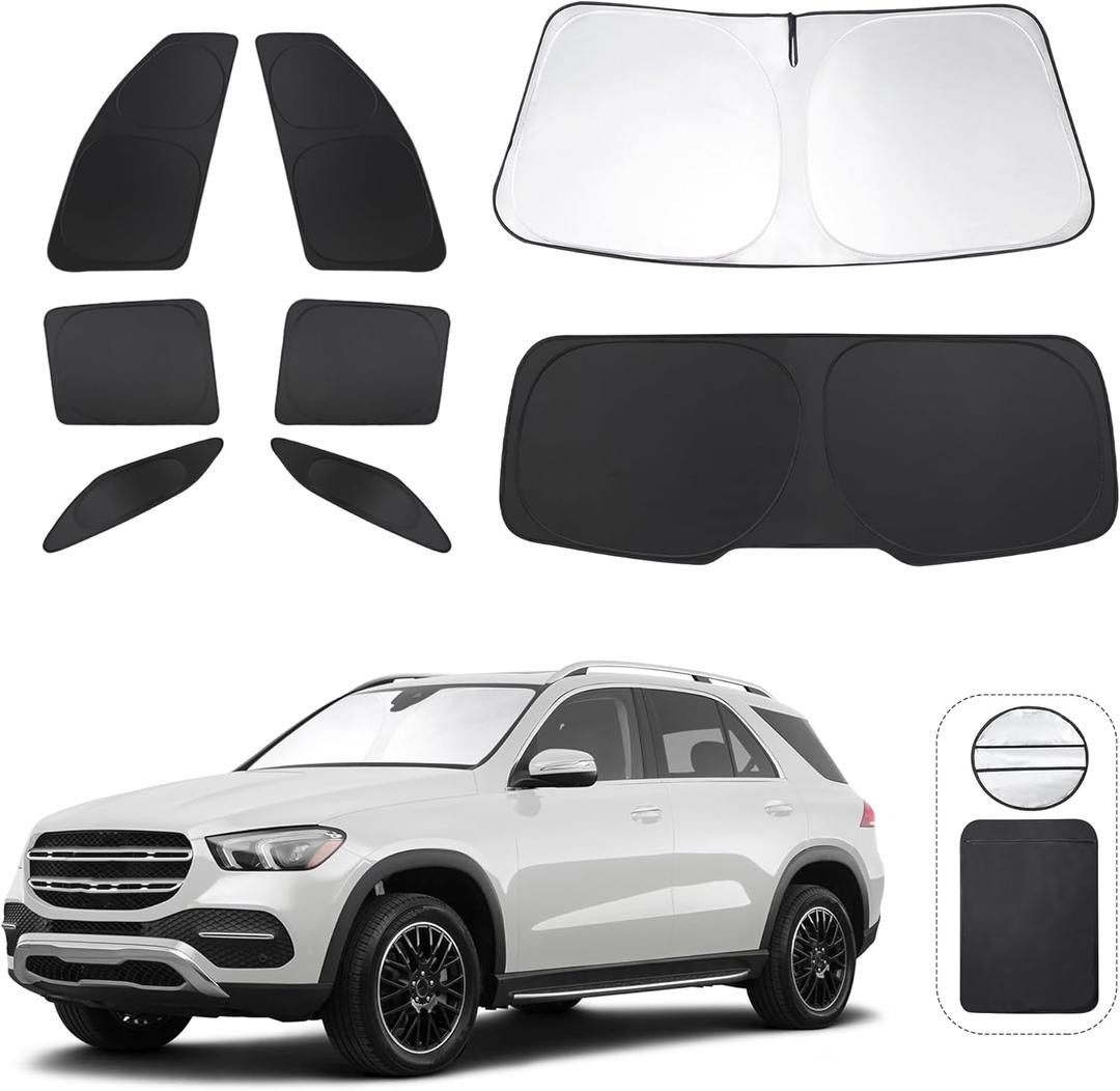 TINGLU Window Shades for Mercedes Benz GLE 350 450 2020-2024 Accessories Car Side Full Windows Rear Triangular Windshield Sun Shade Sun UV Rays & Privacy Protection for Camping Napping Relaxing 10PCS
