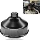 86mm 16 Flutes Oil Filter for BMW & Volvo Wrench Oil Filter Removal Tool, Steel Socket Set Kit for 3/8" Drive, Cartridge Filter Housing Caps Removal Tool to Change Oil (Black)