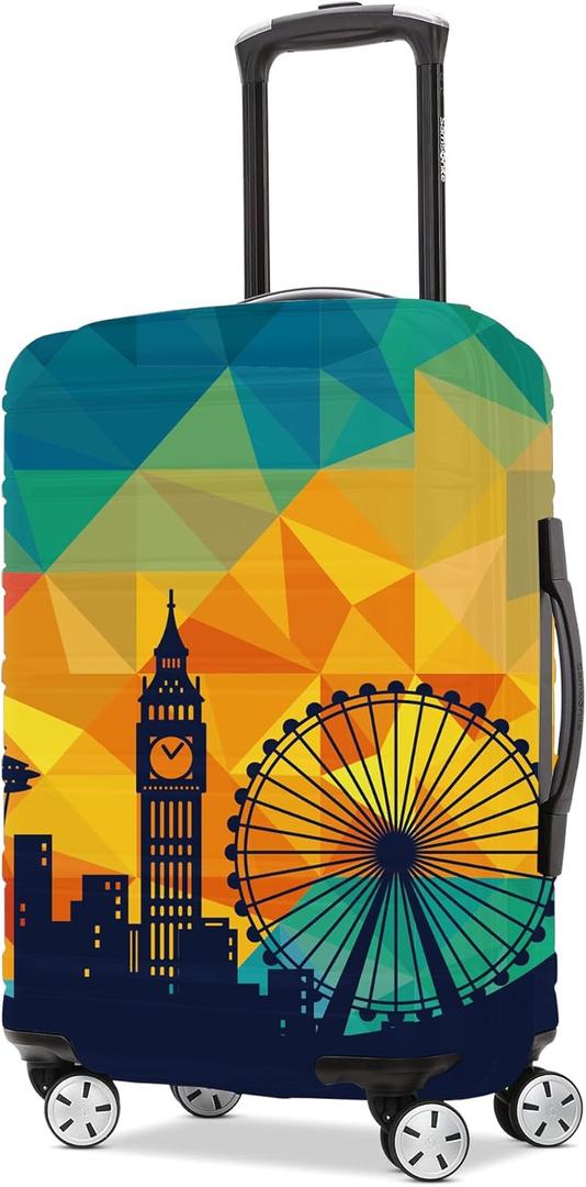 FIRST WAY Luggage Cover Protector - Anti-Scratch Suitcase Cover for Travel - Protects Against Dirt and Wear, Fits 18"-22" Luggage Modern City