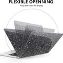 AKIT Compatible with MacBook Air 13 inch Case Sparkly 2025 2024-2022 M4 M3 M2 A3240 A3113 A2681, Glossy Glitter [Anti-Cracking] Hard Shell Laptop Case Cover for MacBook Air 13.6 inch 2025, Black