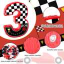 16 Inch Number 3 Race Car Pinata with 16 Inch Piñata Stick Blindfold Confetti for Boy Girl Kids 3rd Birthday Party Decorations(3rd)