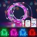 Battery Operated Fairy Lights Color Changing String Light with Remote, 16.4FT 1-Pack Twinkle LED Lights USB Plug or Battery Powered, Outdoor Christmas Decorations for Bedroom Party Indoor, Multi-colore-1pack