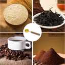 Measuring Cups and Spoons Set of 8, Wooden Handle with US Measurements, Dry & Liquid Ingredient Measuring Cup for Cooking and Baking, Golden Stainless Steel Measuring Cups