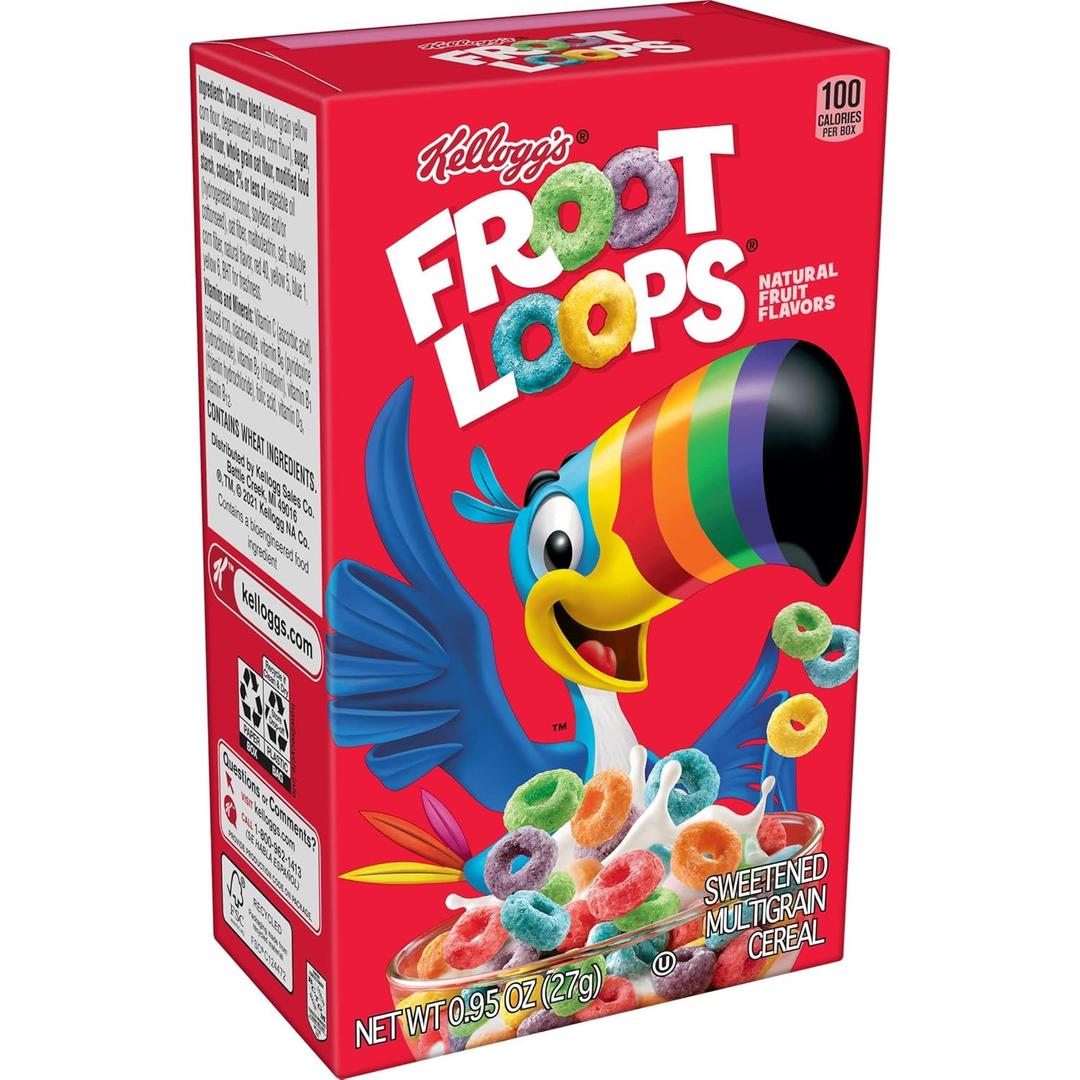 Kellogg's Froot Loops, Breakfast Cereal, Original, 95oz (70 Count), BB Date 10/18/2025