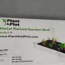 Plant & Plot Galvanized Raised Garden Beds Outdoor / / 6×3×1 ft Planter Raised Beds for Gardening, Vegetables, Flowers (Dark Wood Grain) / / Large Metal Garden Box / / Patented Tool-Free Design