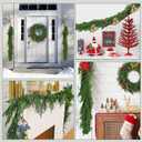 2PCS 6FT Artificial Norfolk Pine Garlands, Real Touch Winter Pine Garland, Green Artificial Greenery Garland for Table, Indoor, Mantle, Wall, Outdoor Christmas Decorations (2)