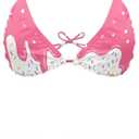 Women's Triangle Bikini Sets Tie Side Halter Bikini Sexy Bikini Set Bathing Suit Oversized Bandeau Swimsuits XS-2XL (Medium, Ice Cream)