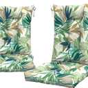DYTXIII Set of 2 Rocking Chair Cushions for Outdoor/Indoor Use,Water Resistant Tufted High Back Chair Pads for Patio,Porch,Balcony Rocker and Adirondack Furniture - Lush Leaf Green