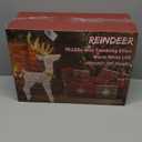 EAMBRITE 48 70 LT Pre-Lit Christmas Glittering Reindeer with Gold Jingle Bell and Twinkle Light Outdoor Holiday Mesh Standing Buck Deer Decorations for Home Lawn Yard Garden Indoor Outdoor