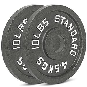 Cast Iron Olympic Weight Plates – Free Weights with 2-inch Hole & Anti-Rust Hammertone Finish - Ideal for Strength Training, Crossfit Equipment & Home Gym Set – Sold in Pairs - 4 Pack-10Lb