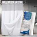 River Dream No Hook Shower Curtain with Snap Liner + Snap-in Fabric Liner Replacement