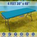 Spandex 4 Foot Rectangle Table Cloth 2 Pack, Elastic Fitted Tablecloths for Picnic, Stretch Washable Patio Table Cover for Outdoor, Camping, Banquet and Parties (Teal, 30"x48")