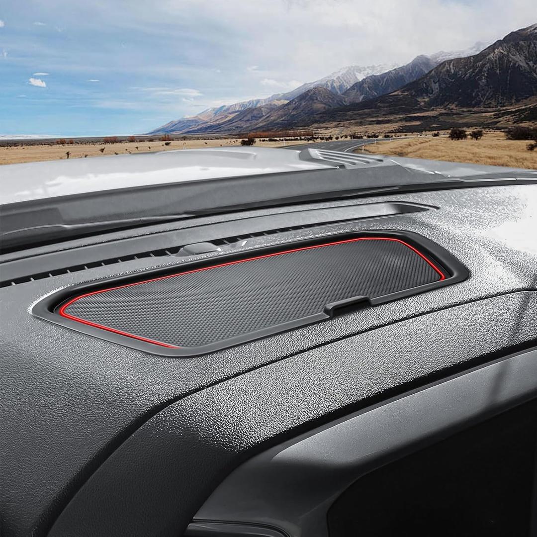 Dash Storage Tray Compatible with (2019-2026) Chevy Silverado/GMC Sierra 1500 & (2020-2026) Silverado/Sierra 2500HD 3500HD Accessories - Center Console Dashboard Organizer Insert Divider, Red