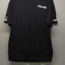 Veracco 2-Sided Police T-Shirt  Cop Guard T-Shirts Event Staff Shirt Two-Sided American USA Flag On Arm Men Tees (X-Large, Black)