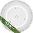 16.5" Microwave Turntable Plate Compatible with Panasonic A06014M00AP F06014M00AP, 16 1/2 inch Microwave Glass Plate Replacement for GE WB48X29704 Frigidaire 5304519348 Whirlpool WPW10510836 (16.5" Small Coupler Hole)