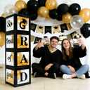 Graduation Decorations 2026 Set of 4 Boxes with 20pcs Balloons and Letters 2026 GRAD So Proud of You - Class of 2026 Party Supplies for High School & College Celebrations