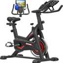 Exercise Bikes Stationary,Exercise Bike for Home Indoor Cycling Bike for Home Cardio Gym,Workout Bike with Ipad Mount & LCD Monitor,Silent Belt Drive (Black-Red)