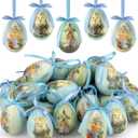12 Pcs Hanging Easter Eggs Decorations Vintage Style Plastic Easter Tree Ornaments for Home Office Party Basket Vase Spring Wedding Table