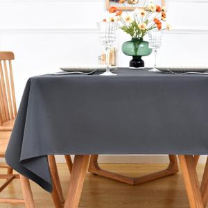 NEWISHER Grey Square Tablecloth 52x52 inch, Heavy Duty Polyester Fabric Table Cloth, Reusable Washable Solid Table Cover for Dining, Kitchen, Party, Wedding, Indoor Outdoor Tabletop Decoration